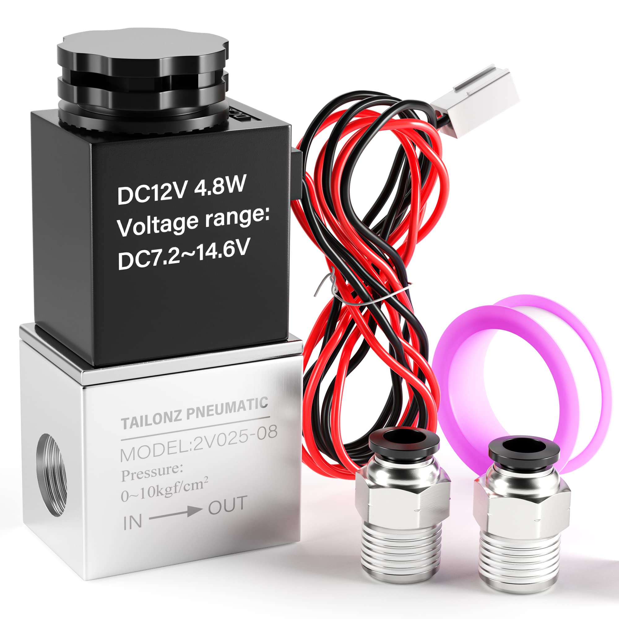 TAILONZ PNEUMATIC 1/10.2 cm NPT 12V 2 posições 2 vias normalmente